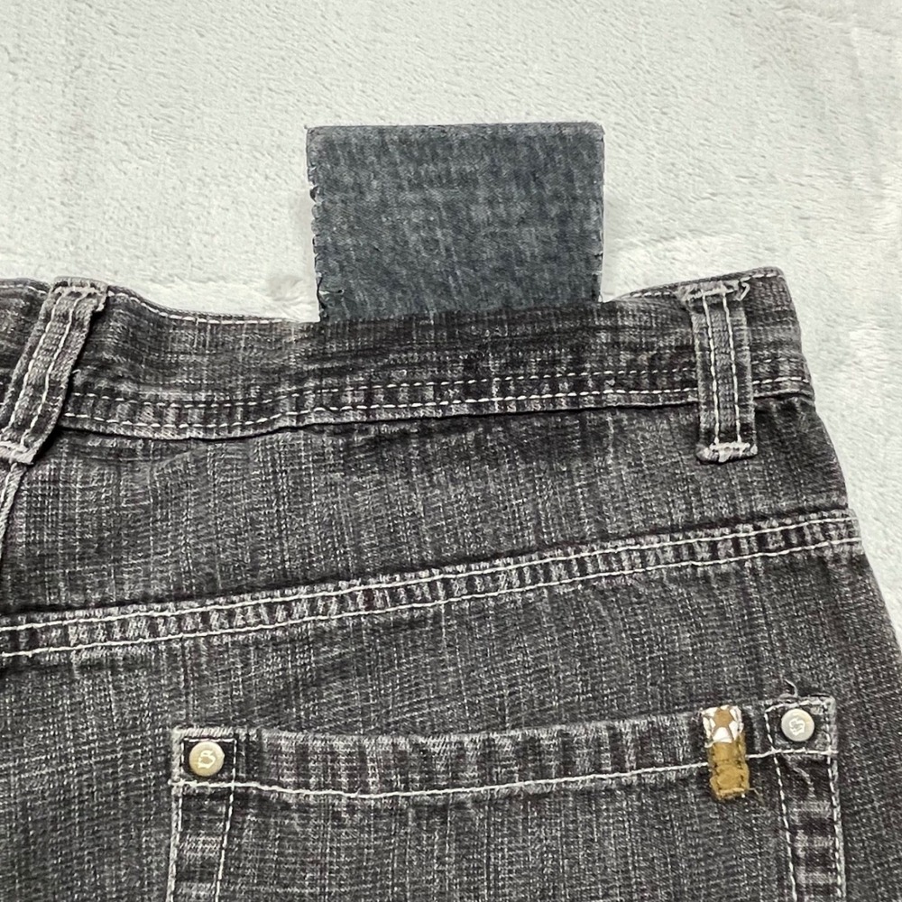 Mens Jeans 36 Black Faded Y2K Baggy Hip Hop Streetwear Relaxed Straight Denim - Picture 8 of 11